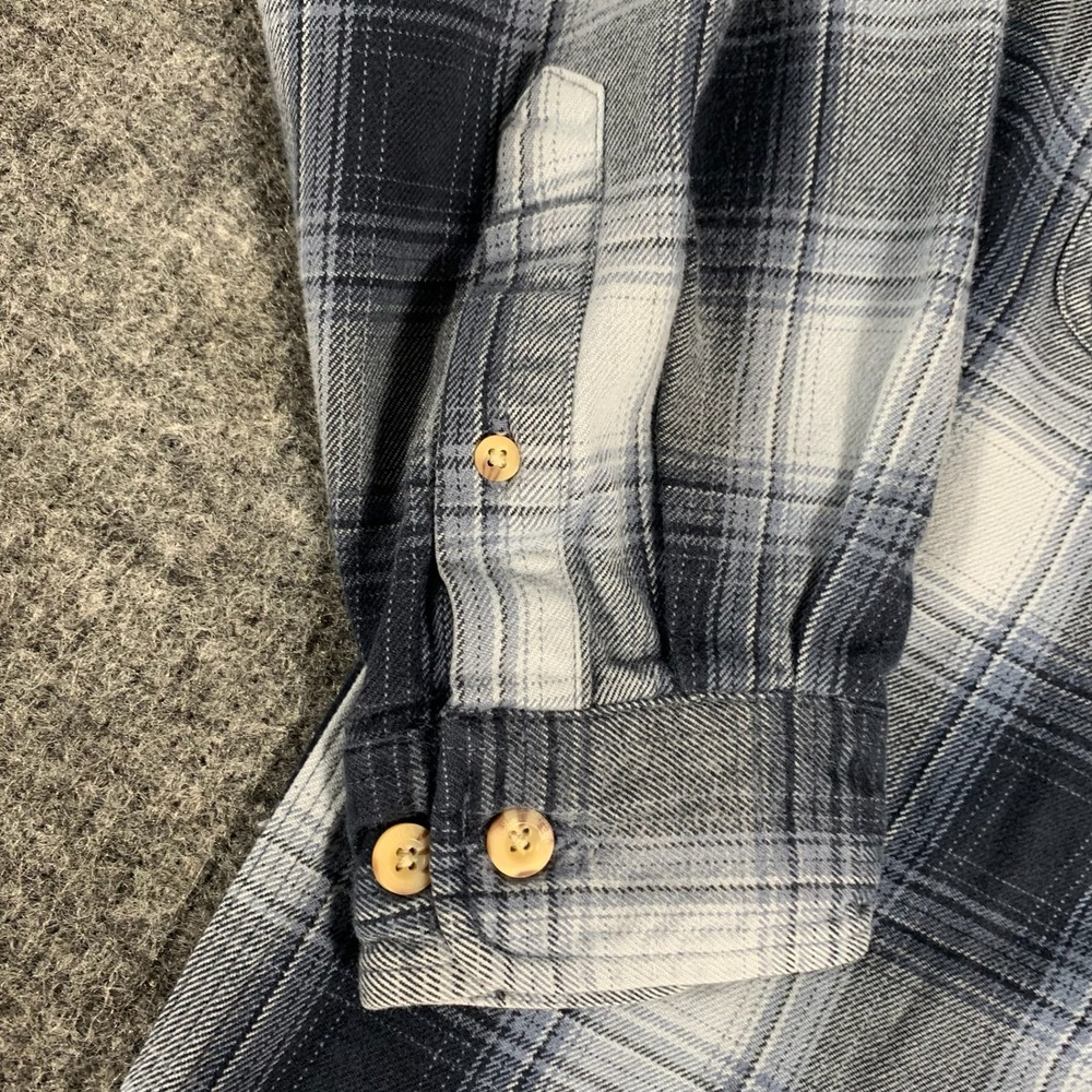 Carhartt Shirt Mens S Blue Plaid Flannel Cotton Long Sleeve Heavyweight Grunge - Picture 6 of 11